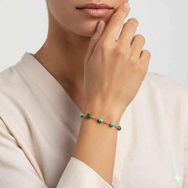 18K Gold Plating with African Turquoise