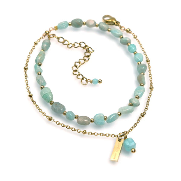 Handcrafted Gemstone Bracelet with 18K Gold Plating