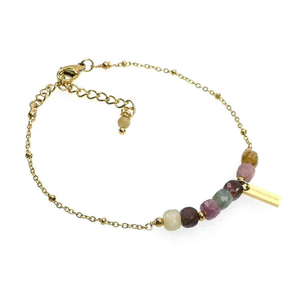 Handcrafted Gemstone Bracelet with 18K Gold Plating