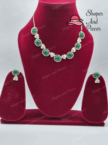 Monalisa Stones Necklace Set - Shapes and Pieces