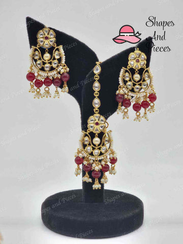 Najwah Earrings and Tikka Set - Shapes and Pieces