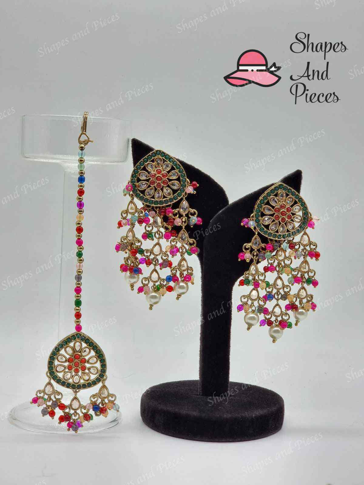 Lizi Earring and Tikka Set - Shapes and Pieces