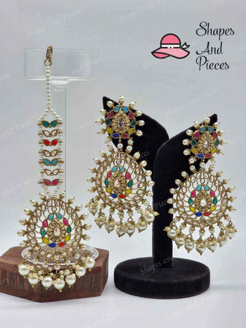 Lina Earring and Tikka Set - Shapes and Pieces