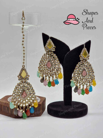 Emma Earring and Tikka Set - Shapes and Pieces