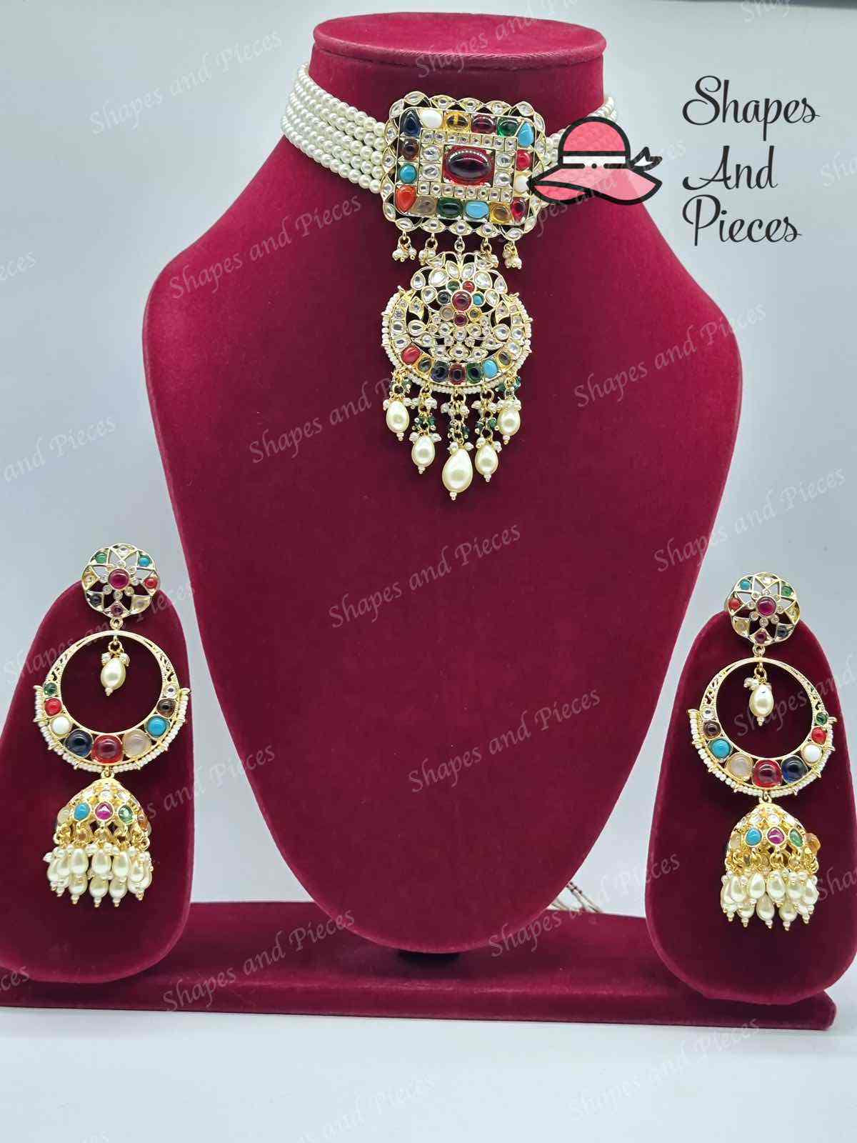 Diya Tyani Kundan and Tikka Set - Shapes and Pieces