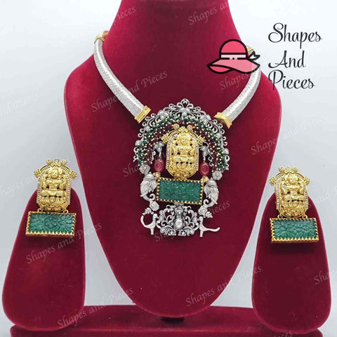 Maa Lakshmi Necklace Set - Shapes and Pieces