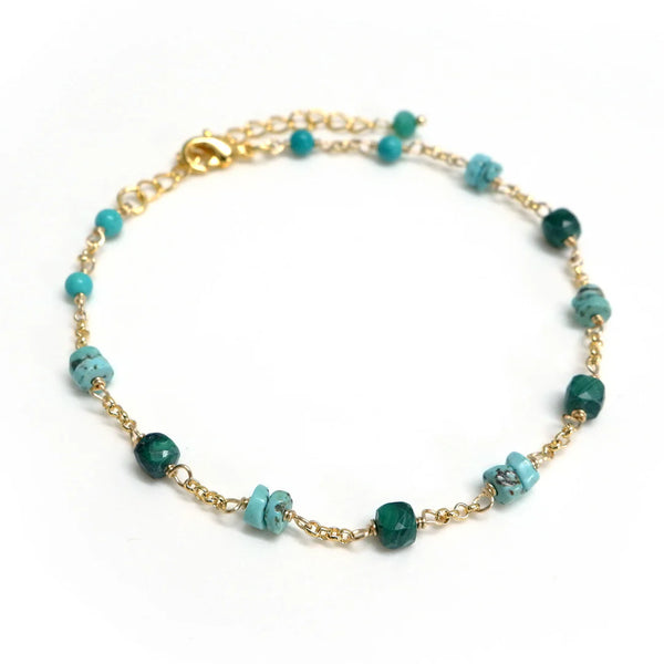 18K Gold Plating with African Turquoise
