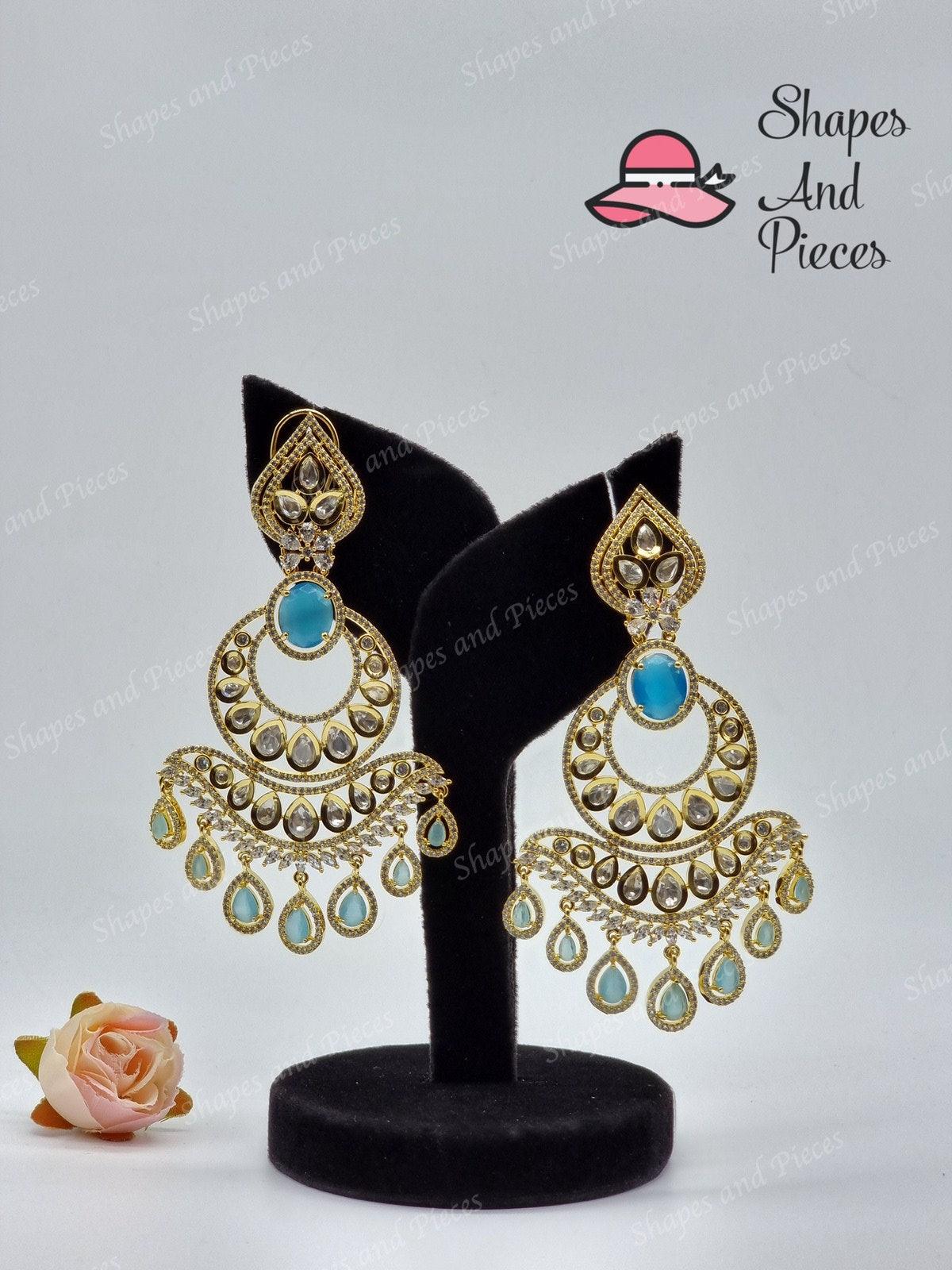 Aida Kundan Earrings - Shapes and Pieces