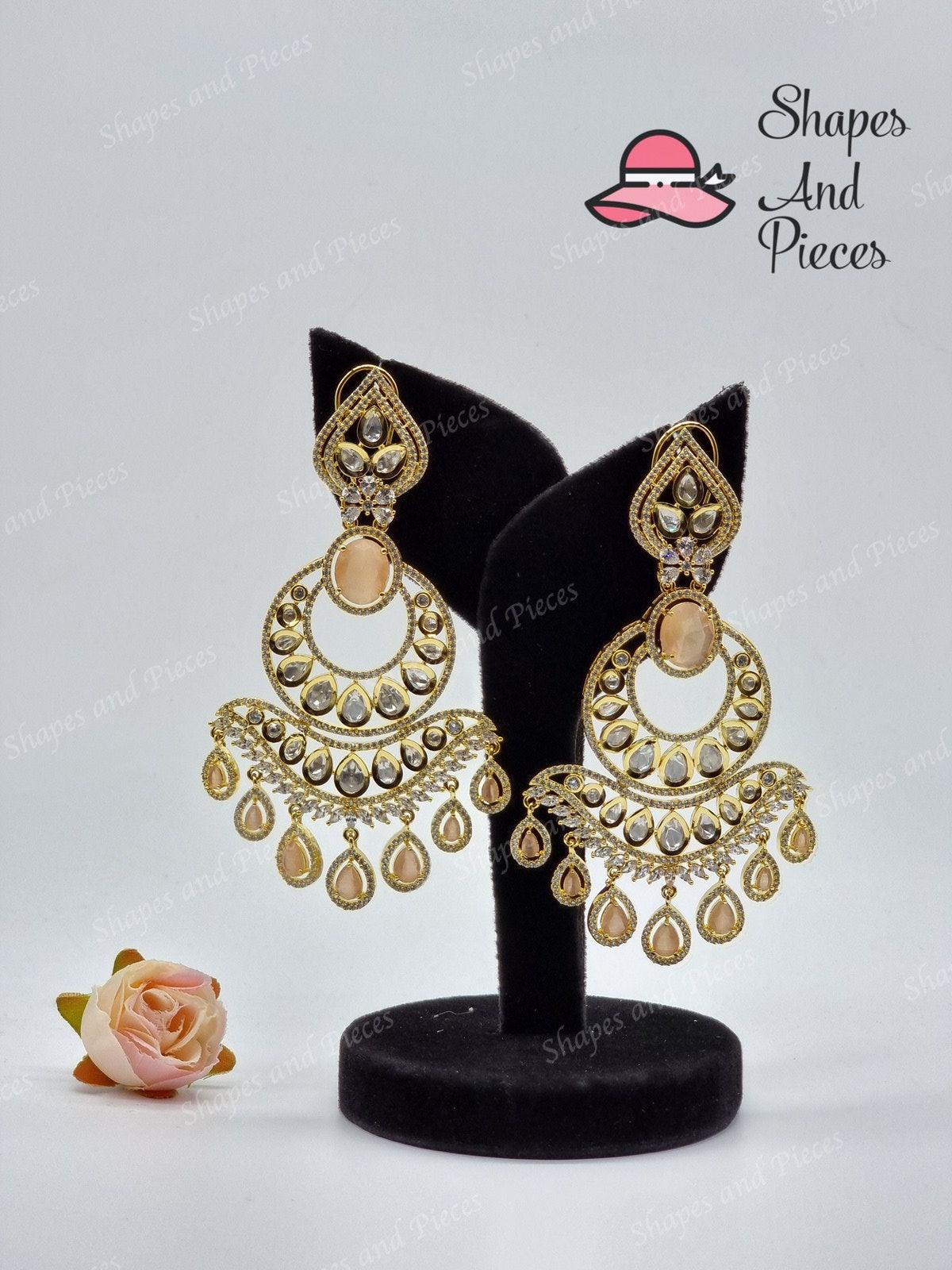 Aida Kundan Earrings - Shapes and Pieces