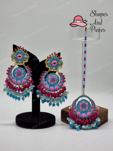 Amiya Earrings and Tikka Set - Shapes and Pieces