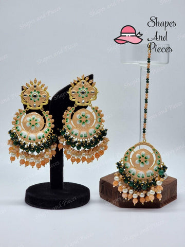 Amiya Earrings and Tikka Set - Shapes and Pieces