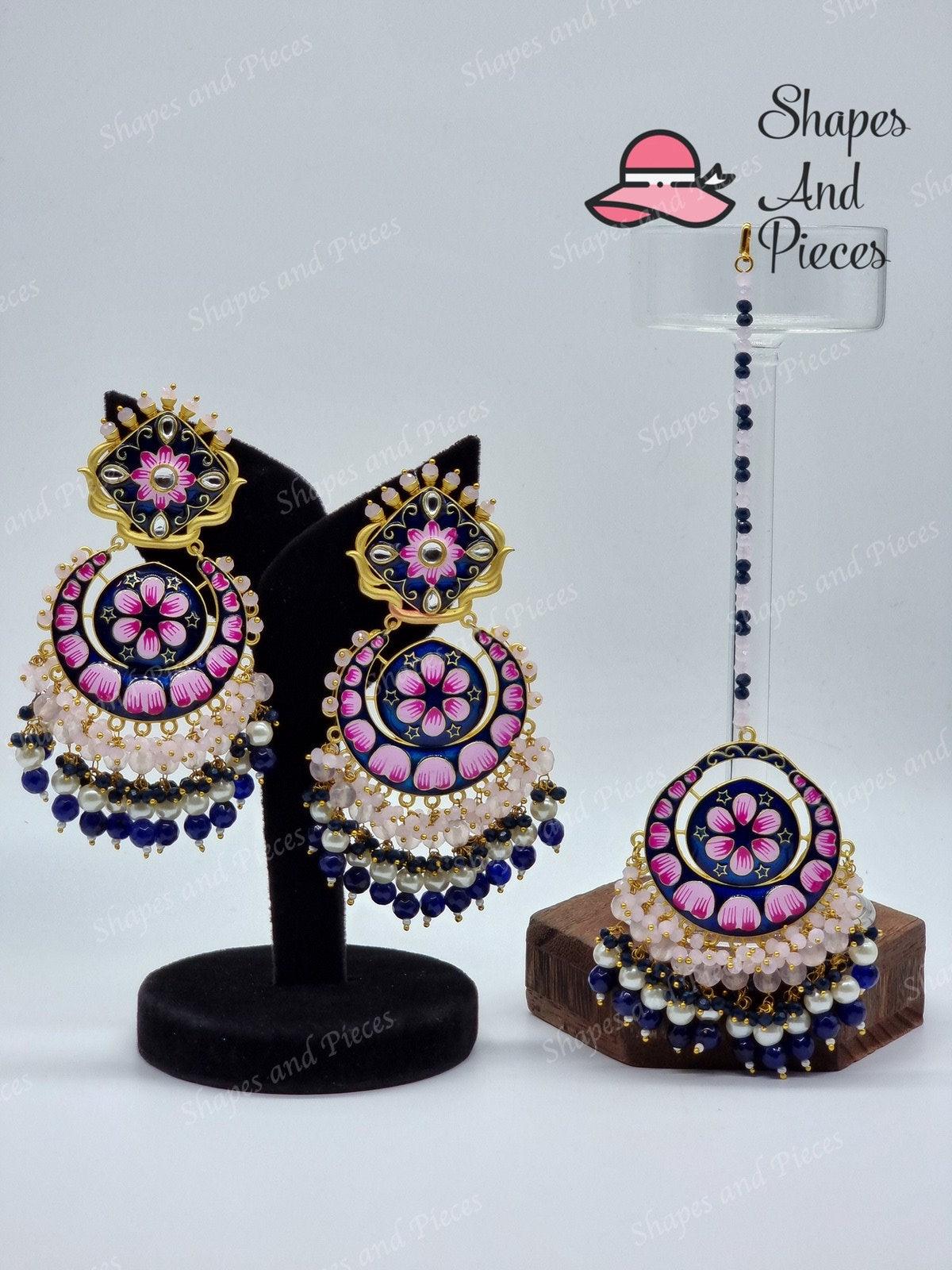 Amiya Earrings and Tikka Set - Shapes and Pieces