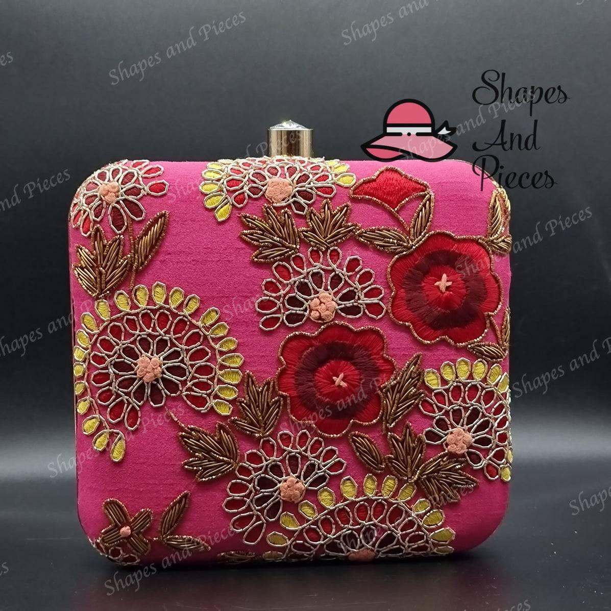 Artisan Floral Clutch Bag - Shapes and Pieces