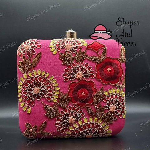 Artisan Floral Clutch Bag - Shapes and Pieces