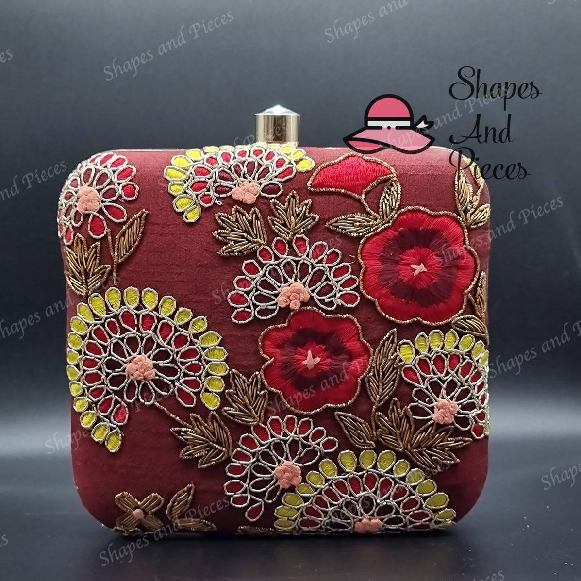 Artisan Floral Clutch Bag - Shapes and Pieces