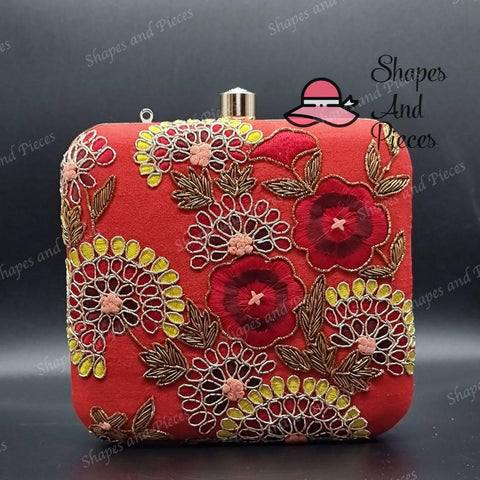 Artisan Floral Clutch Bag - Shapes and Pieces