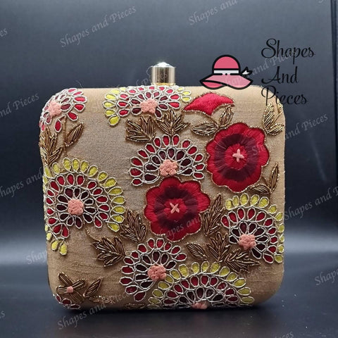 Artisan Floral Clutch Bag - Shapes and Pieces