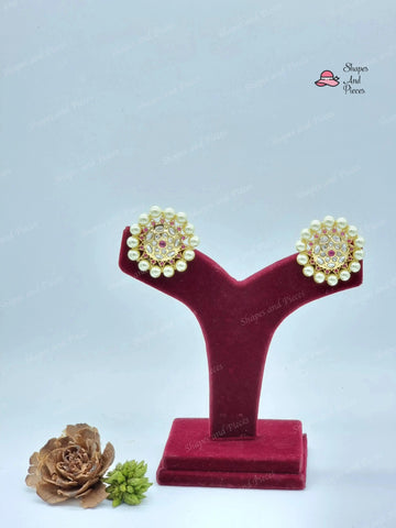 Ayra Kundan Studs - Ayra Kundan Studs - undefined - Shapes and Pieces