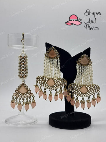 Beaded Earrings and Tikka Set - Shapes and Pieces