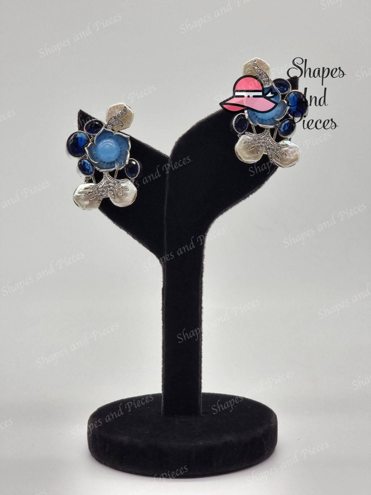 Blue Blossom Earrings - Shapes and Pieces