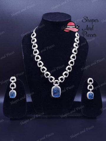 Blue Jazz Necklace - Shapes and Pieces