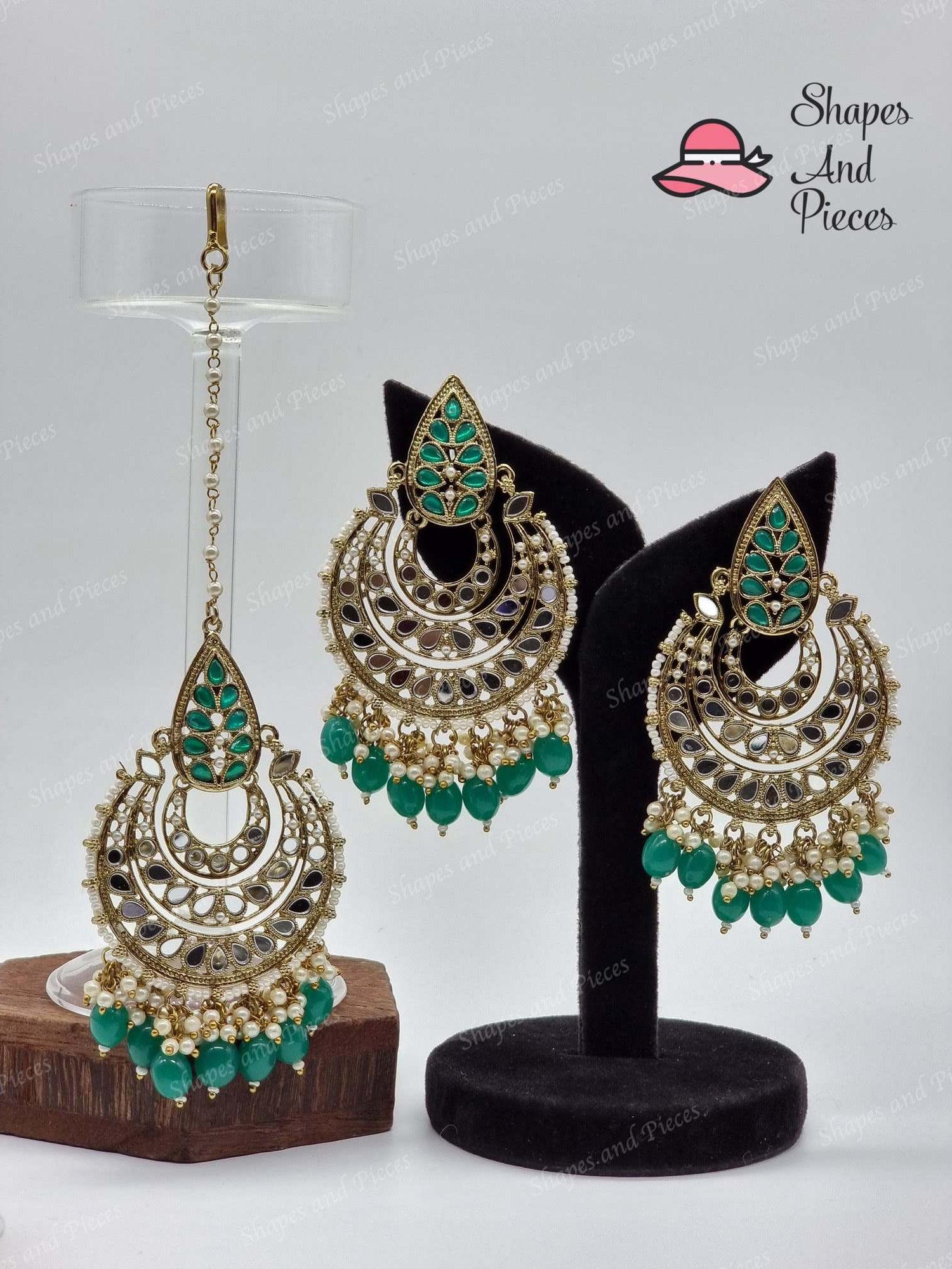 Camyle Earring and Tikka Set - Shapes and Pieces