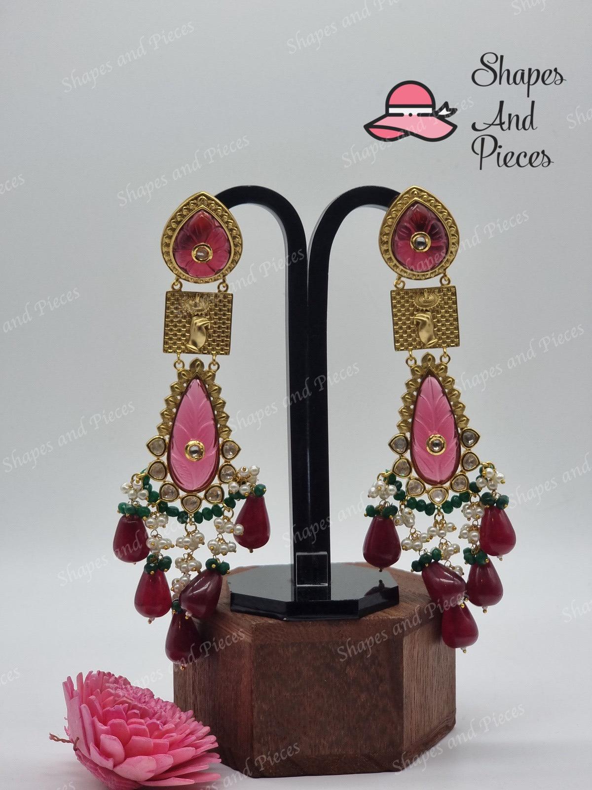 Chakra Kundan Earrings - Shapes and Pieces