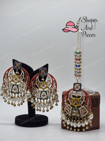 Cloe Earring and Tikka Set - Shapes and Pieces