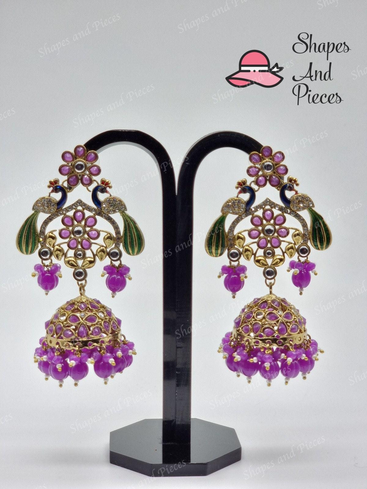 Duo Moor Jhumki - Duo Moor Jhumki - undefined - Shapes and Pieces