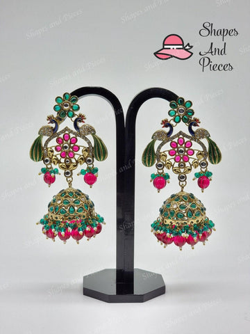 Duo Moor Jhumki - Shapes and Pieces