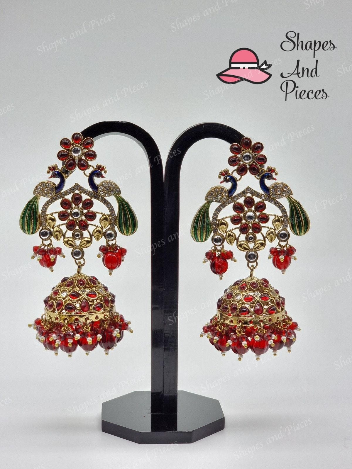 Duo Moor Jhumki - Shapes and Pieces