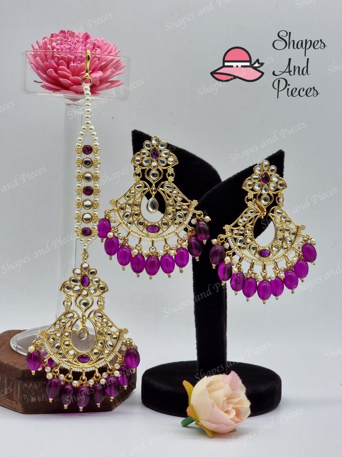 Emmy Earrings and Tikka Set - Shapes and Pieces