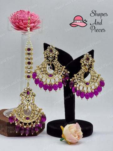 Emmy Earrings and Tikka Set - Shapes and Pieces