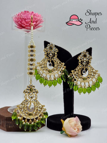 Emmy Earrings and Tikka Set - Shapes and Pieces