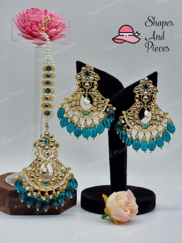 Emmy Earrings and Tikka Set - Shapes and Pieces