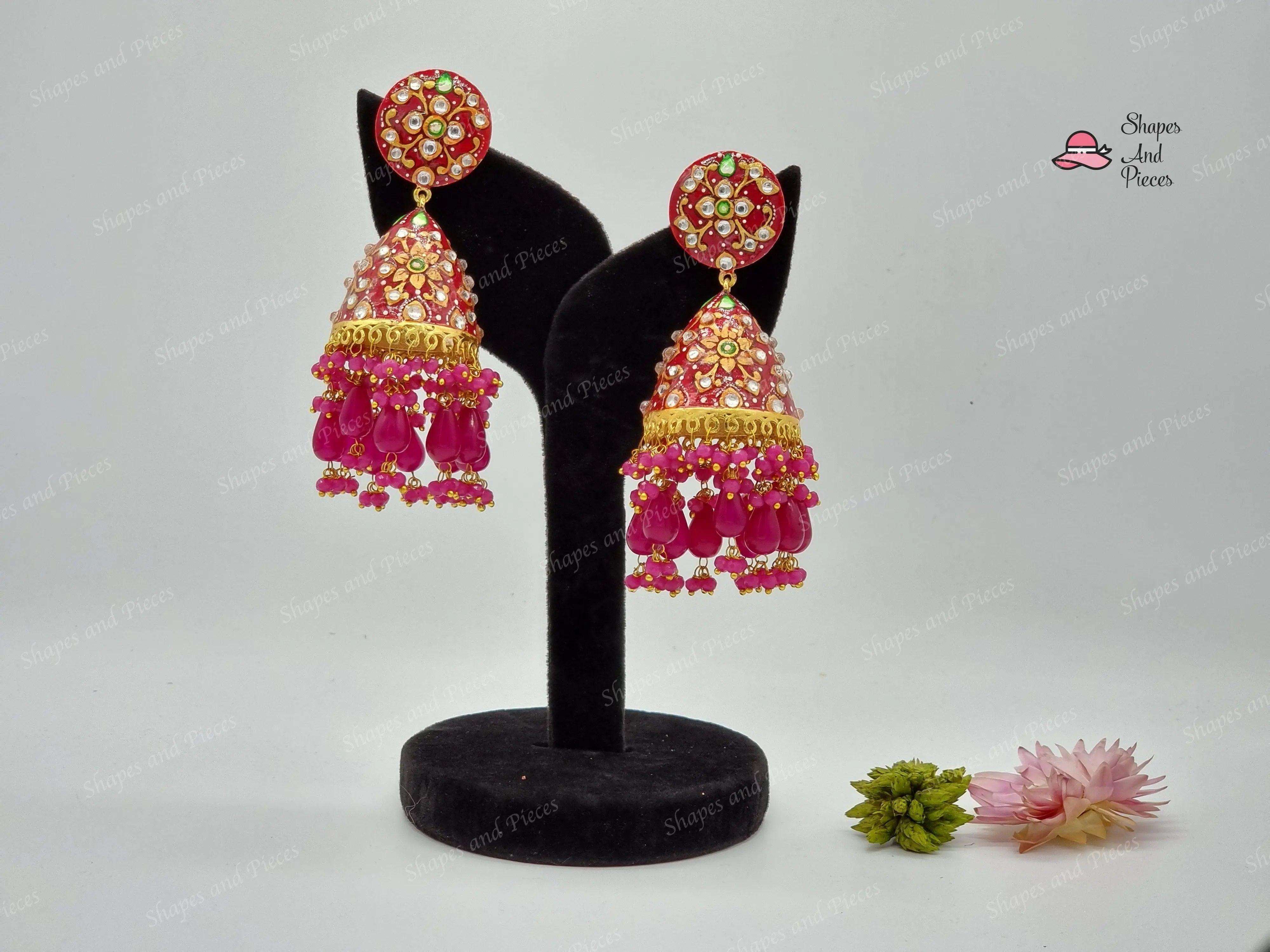 Fiza Meenakari Earrings - Shapes and Pieces