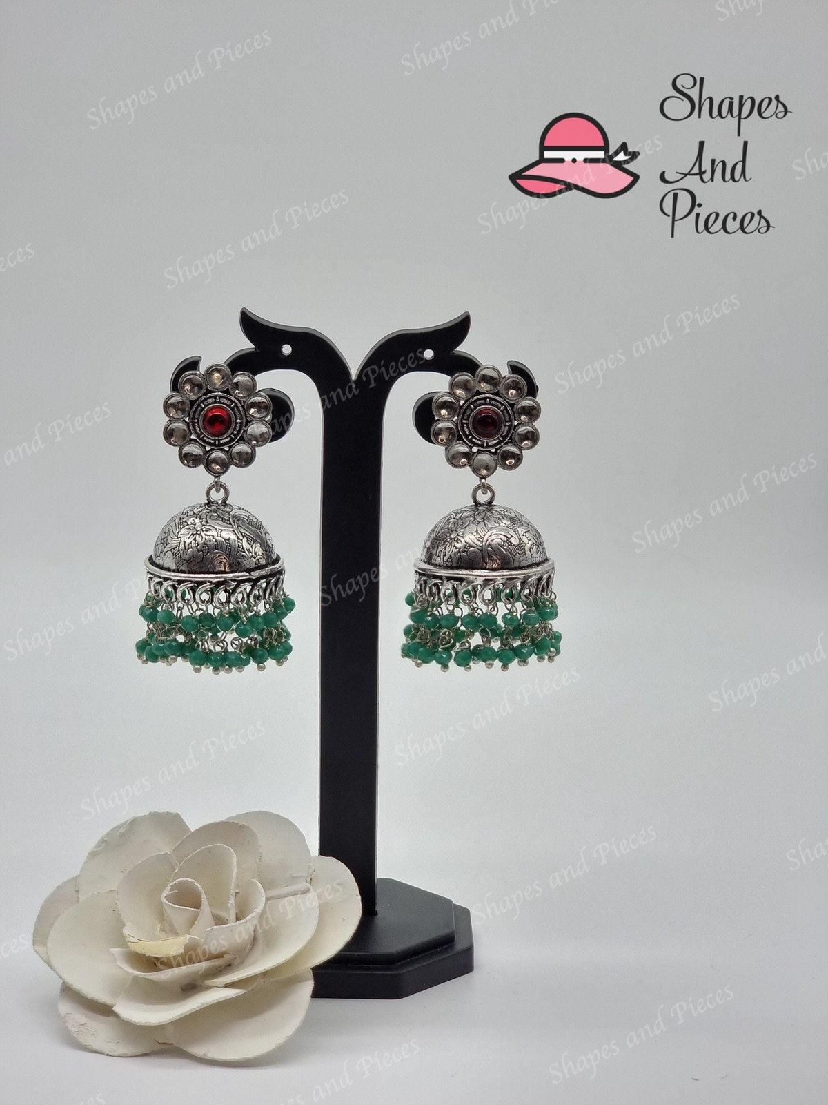 Floral Antique Jhumka - Shapes and Pieces