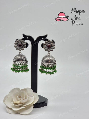 Floral Antique Jhumka - Shapes and Pieces