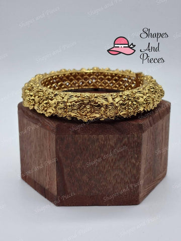 Floral Gold Bangle - Shapes and Pieces