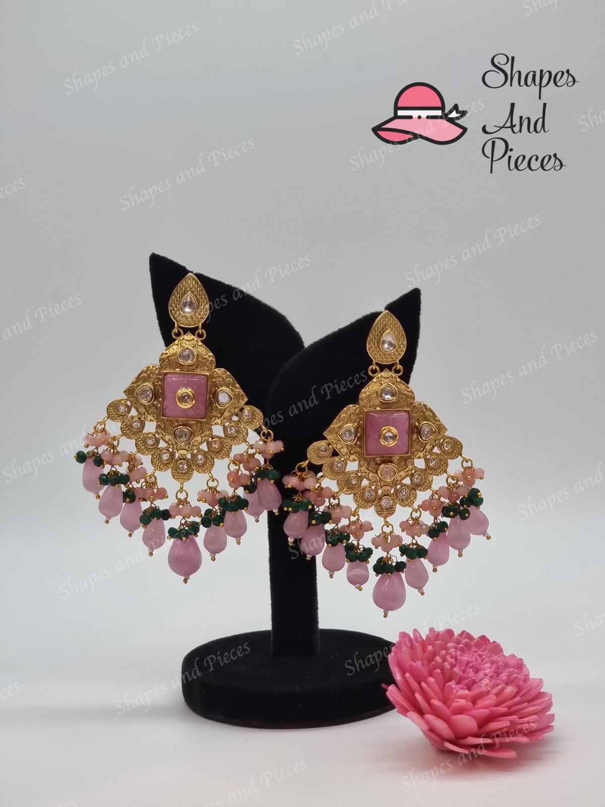 Freya Kundan Earrings - Shapes and Pieces