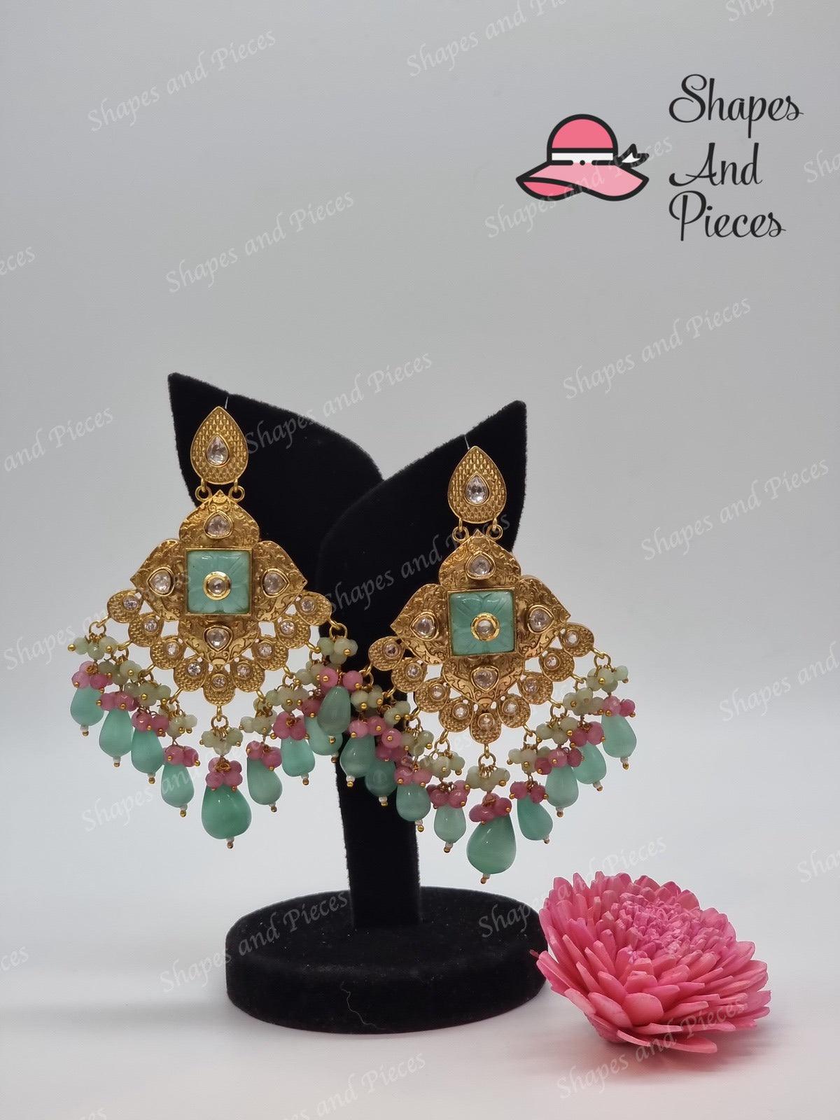 Freya Kundan Earrings - Shapes and Pieces