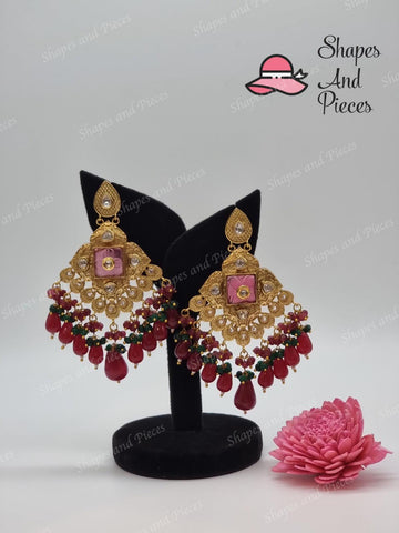 Freya Kundan Earrings - Shapes and Pieces