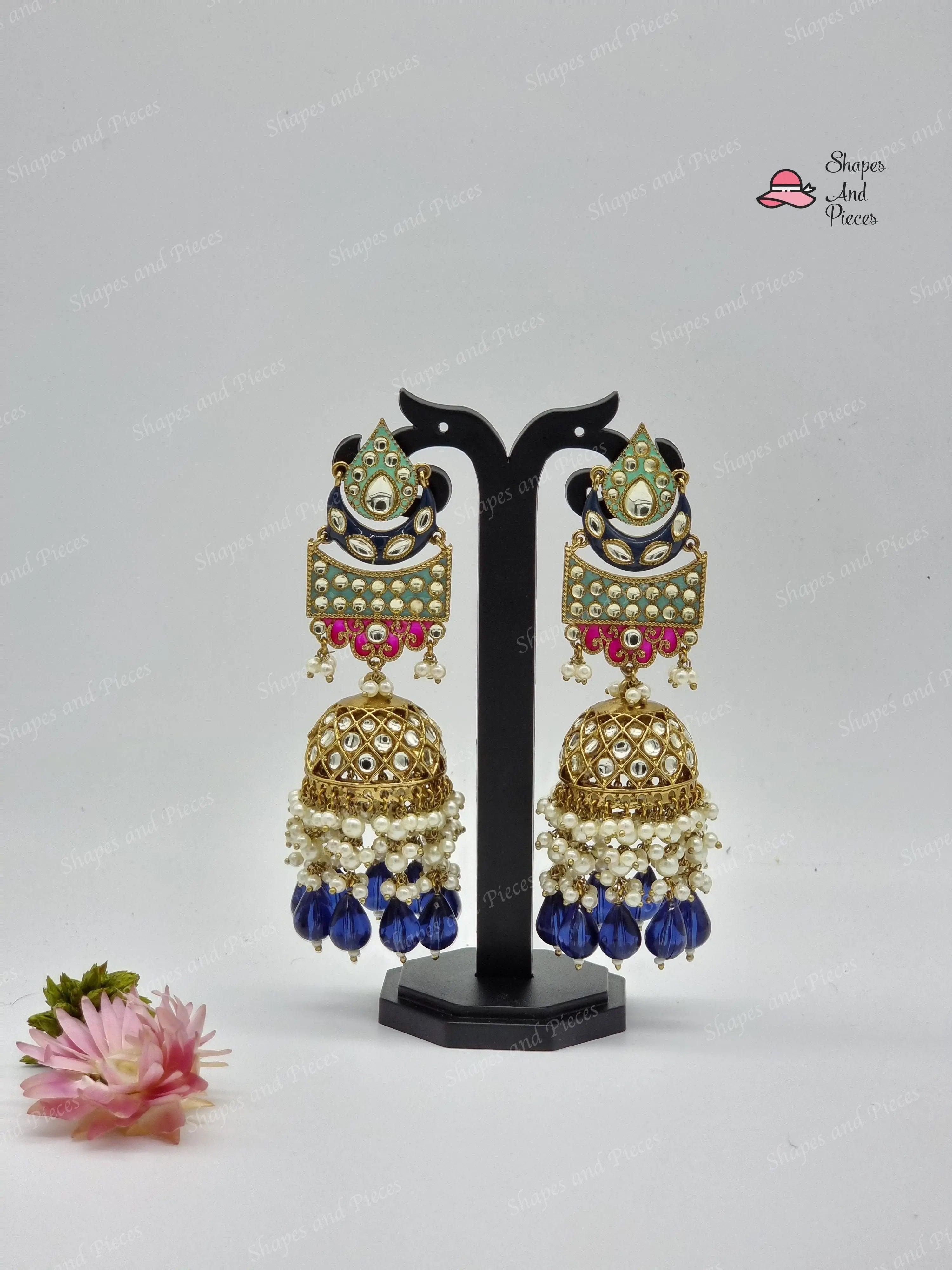 Gulnaz Kundan Jhumki - Shapes and Pieces