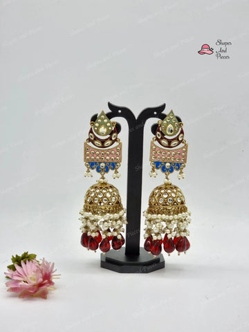 Gulnaz Kundan Jhumki - Shapes and Pieces