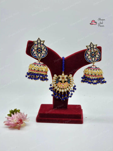 Heer Earrings with Tikka Set - Shapes and Pieces