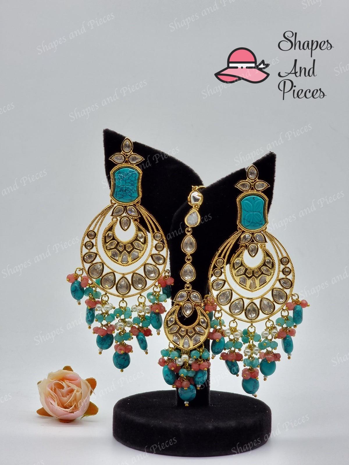 Inez Earrings and Tikka Set - Shapes and Pieces