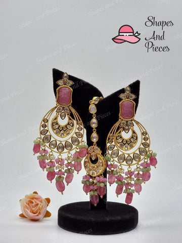 Inez Earrings and Tikka Set - Shapes and Pieces