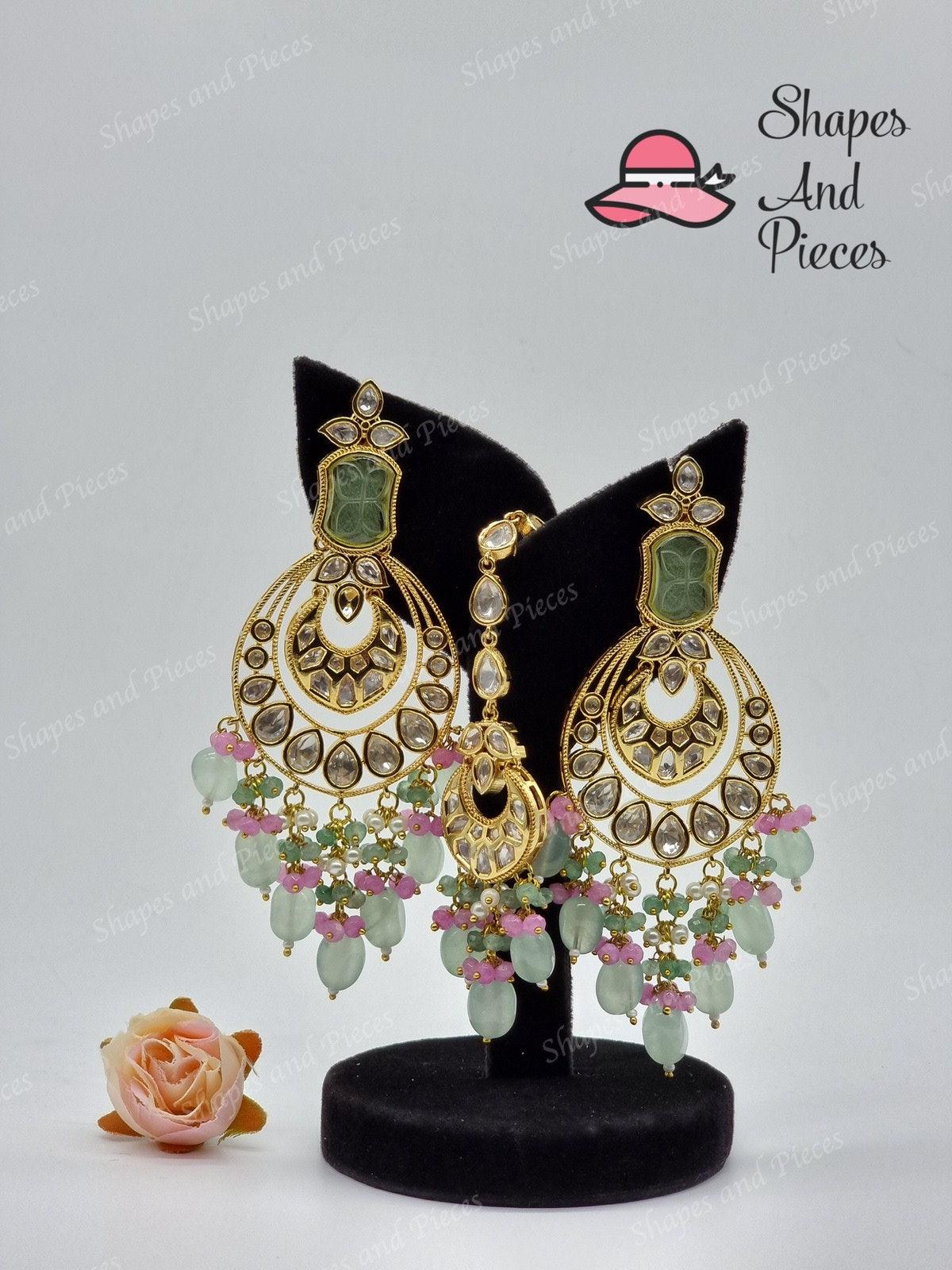 Inez Earrings and Tikka Set - Shapes and Pieces