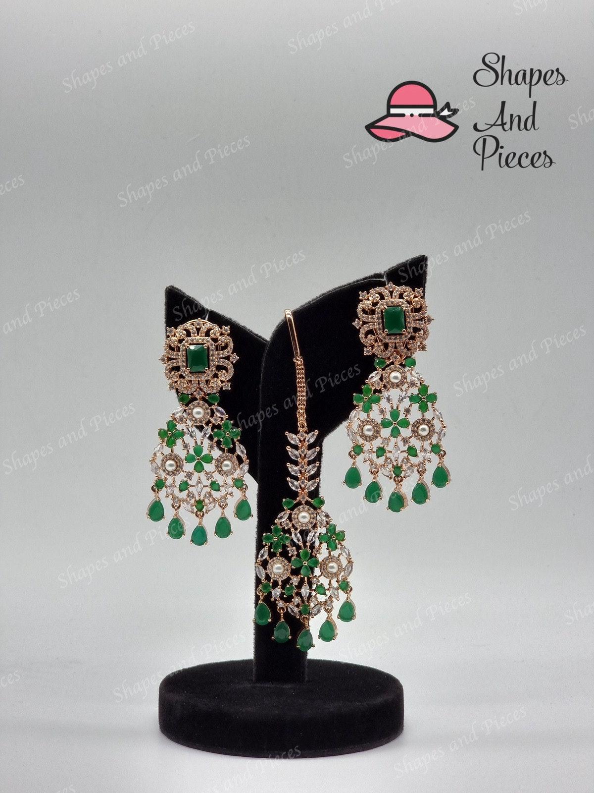 Inez Earrings and Tikka Set - Shapes and Pieces