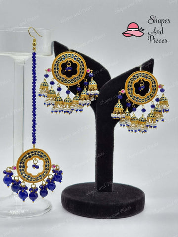 Jaipur Earrings and Tikka Set - Shapes and Pieces